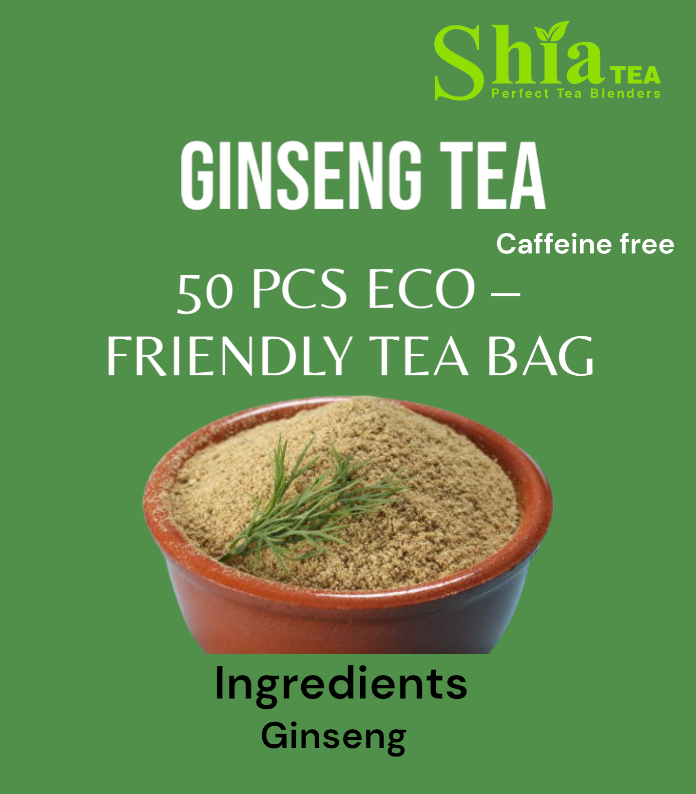 Ginseng herbal Tea I Eco friendly 50 pcs tea bag I caffeine free herbal