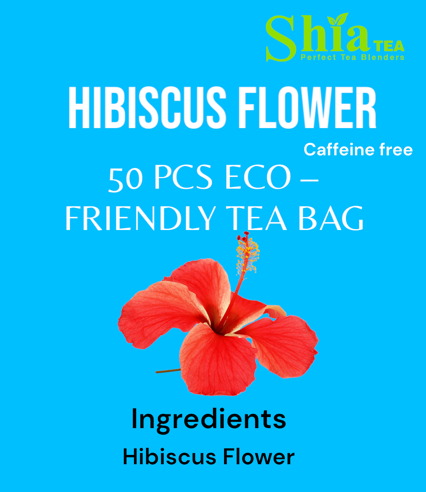 Hibiscus flower herbal Tea I Eco friendly 50 pcs tea bag I caffeine free herbal