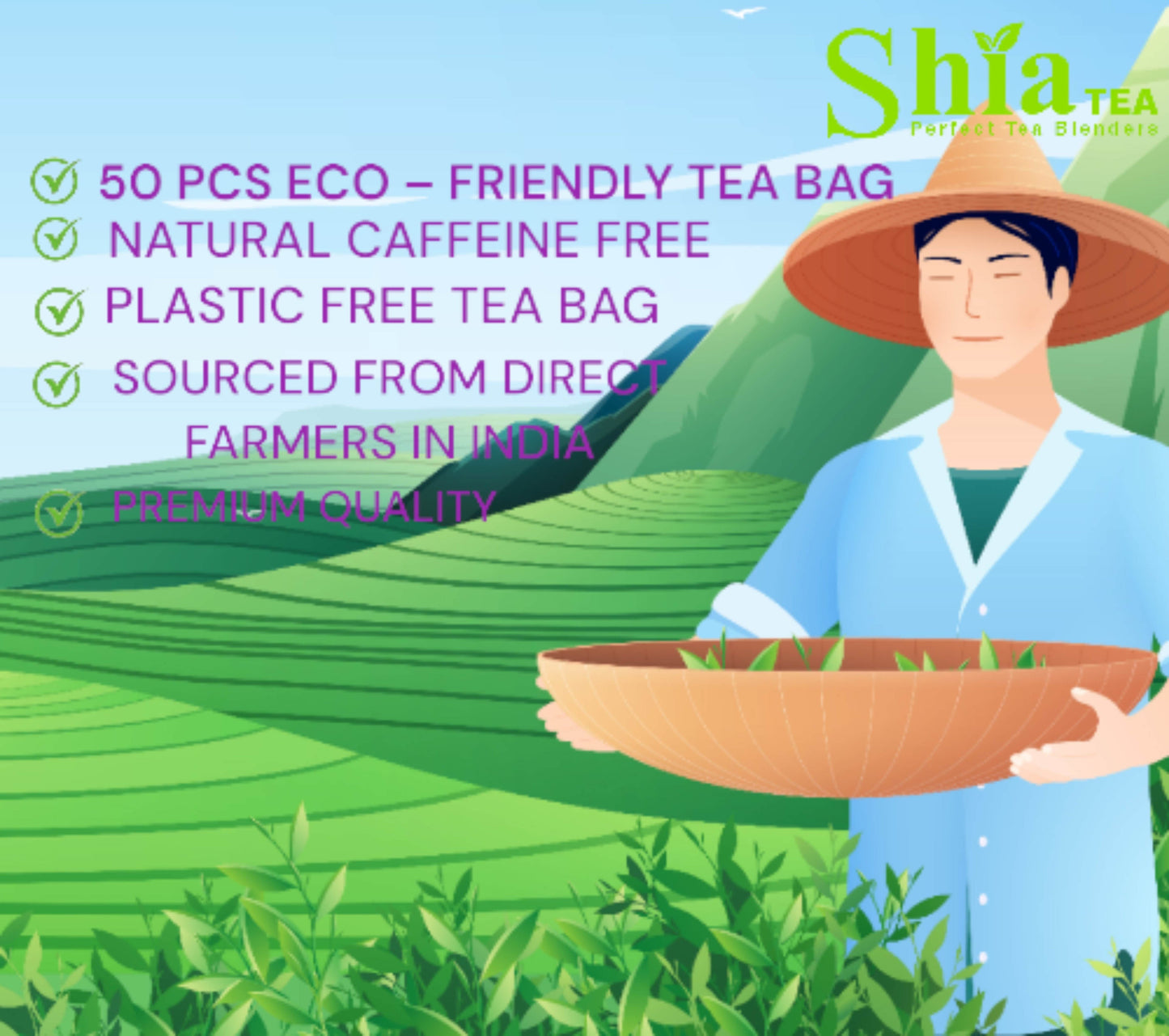 Arjun Barak herbal Tea I Eco friendly 50 pcs tea bag I caffeine free herbal