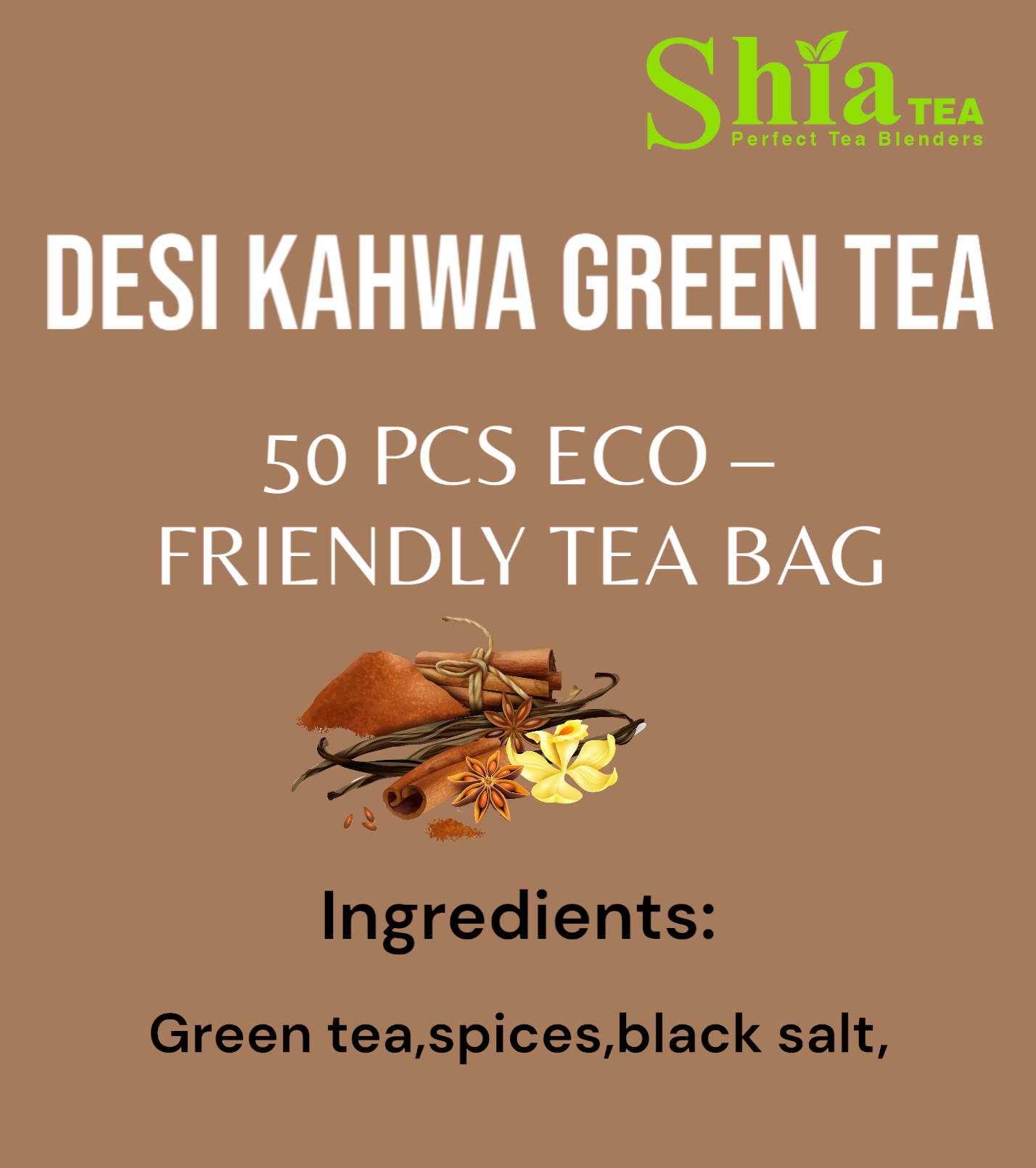 Desi Kawha  herbal Tea I Eco friendly 50 pcs tea bag I caffeine free herbal