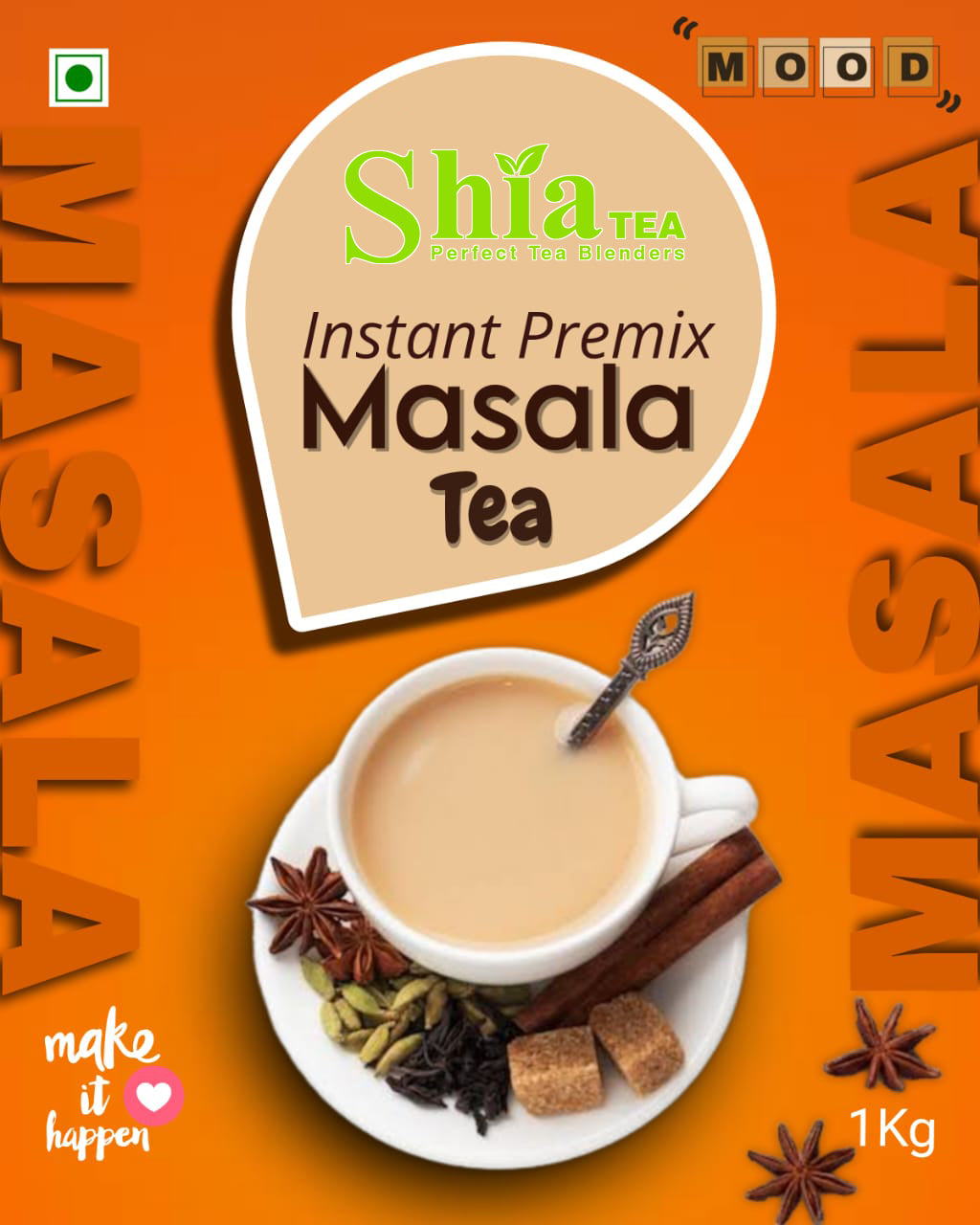 Instant Premix With Masala Tea 1 kg Pack.