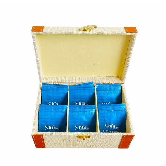 Wooden Jute Tea Gifting Box, An Assortment of 30 Tea Bags