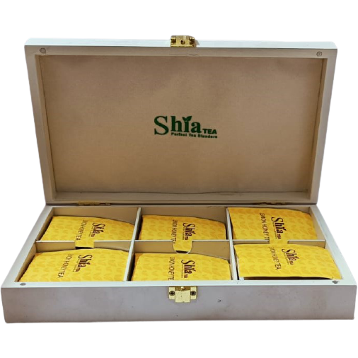 Shia Tea Lemon Honey Green Tea Wooden Gift Box - 36 Tea Bags - Best Gift Box.